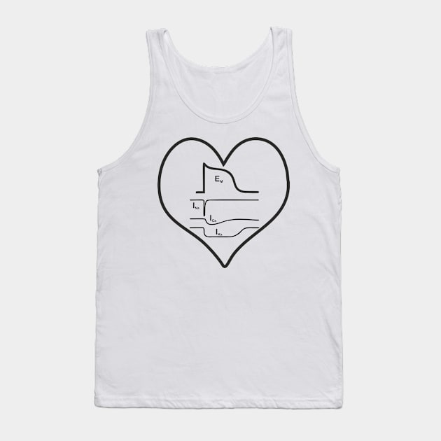 Action potential - Heart Tank Top by RosArt100